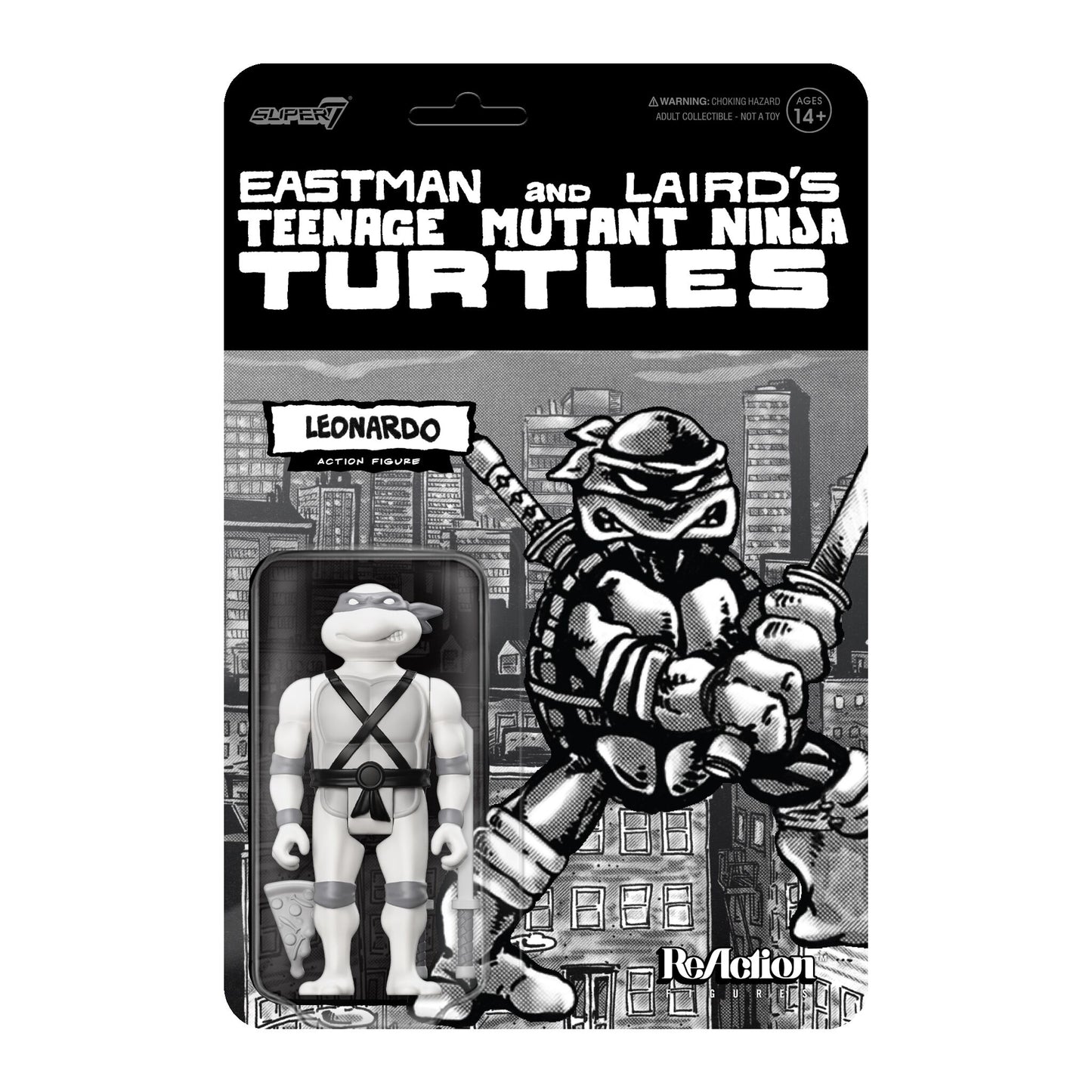 TMNT ReAction Figure Wave 9 - Leonardo (Comic Greyscale)