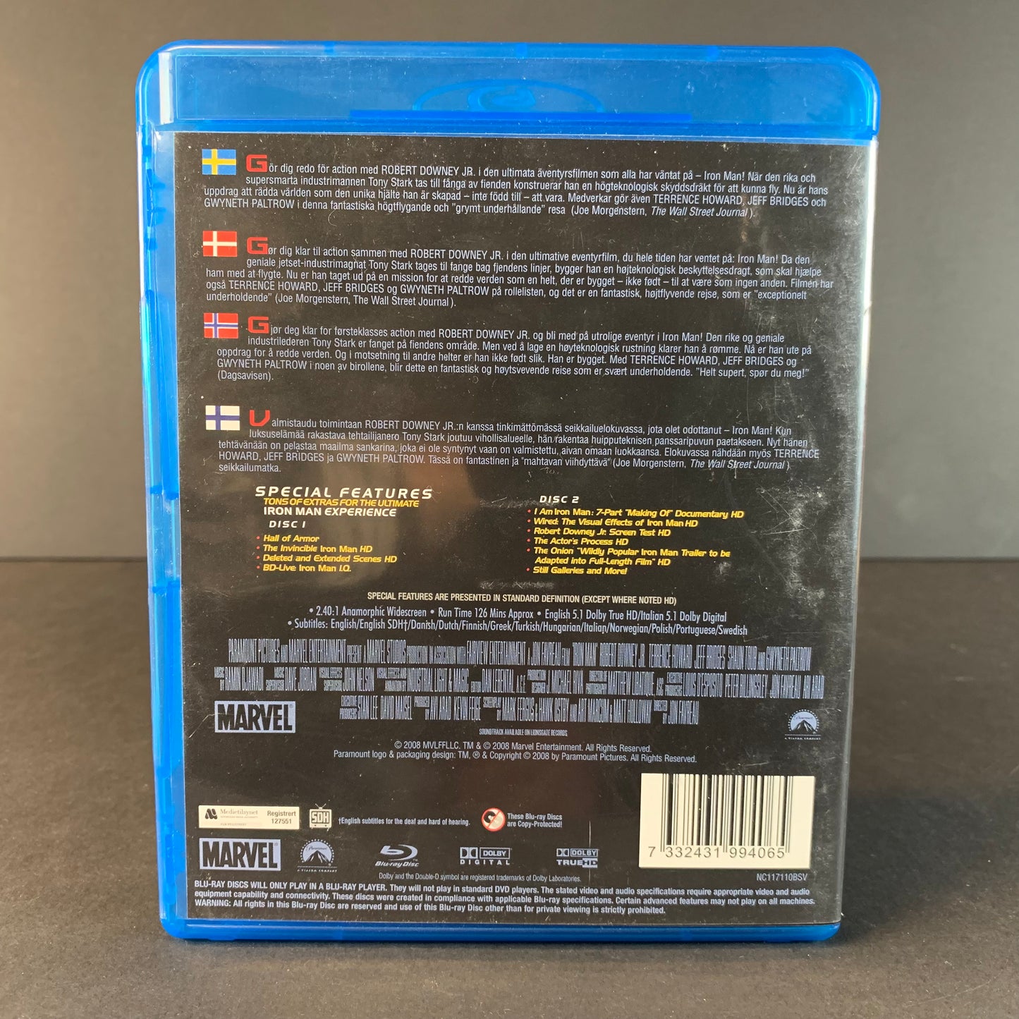 Iron Man Blu Ray