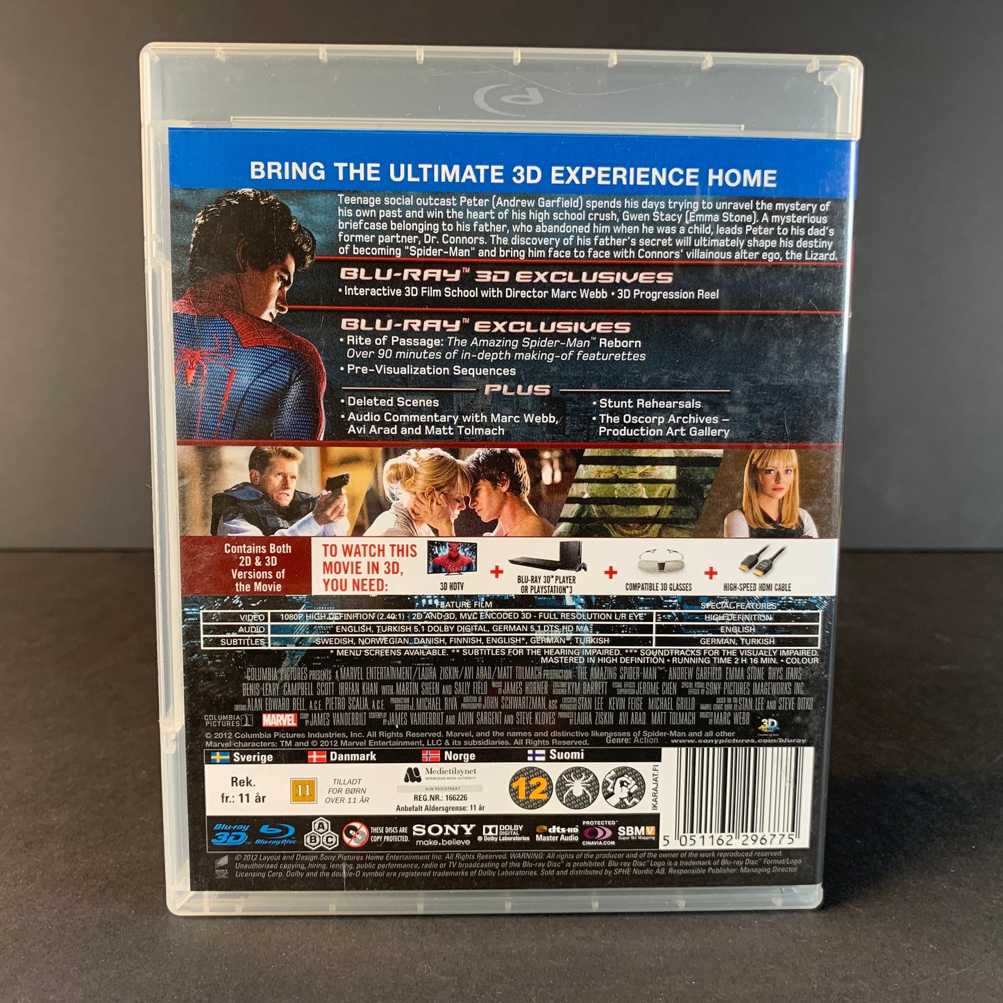 The Amazing Spiderman 3d Blu Ray