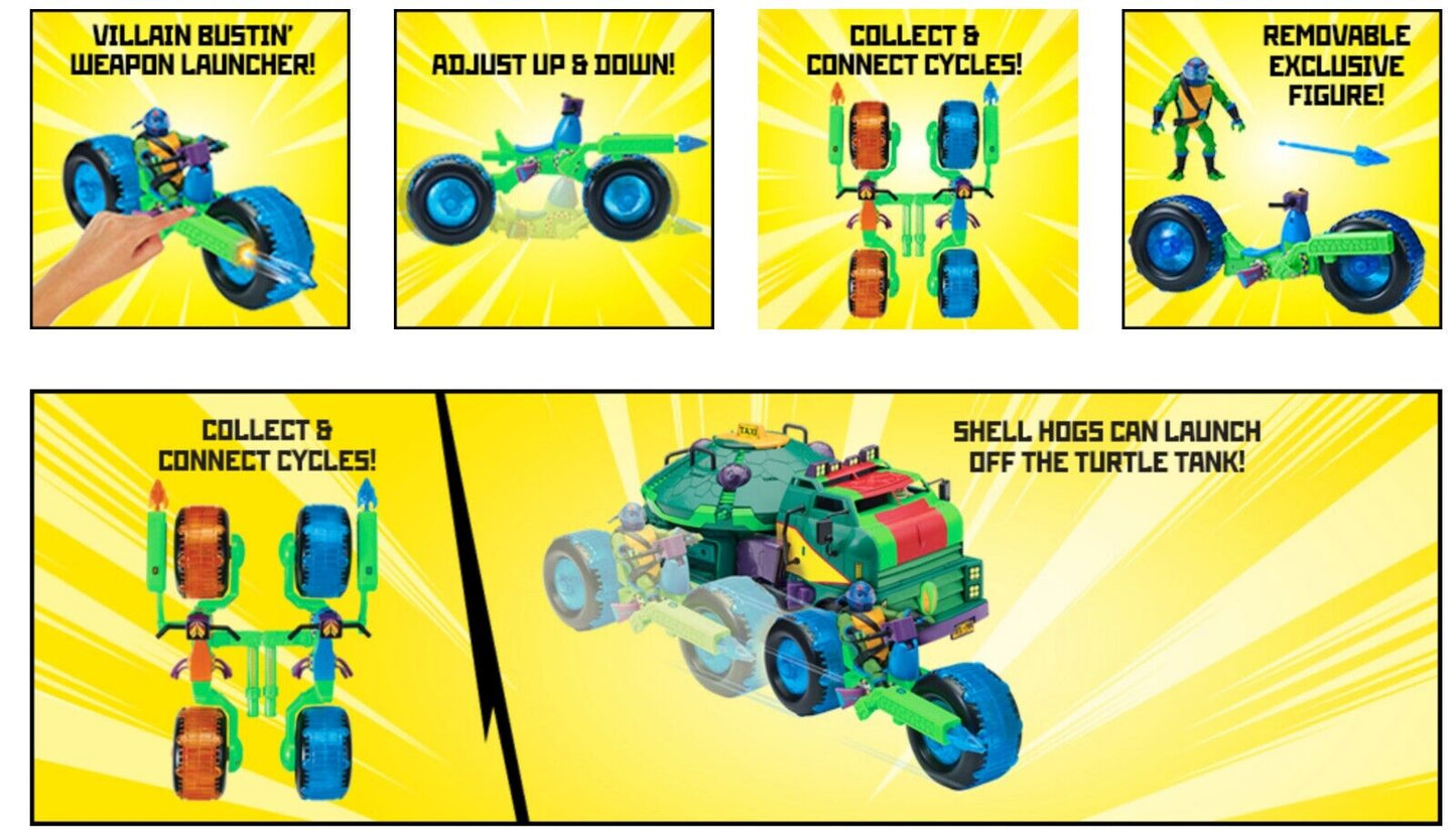 TMNT Turtle Tank & Shell Hog Motor Bikes (Rise Of The Teenage Mutant Ninja Turtles)